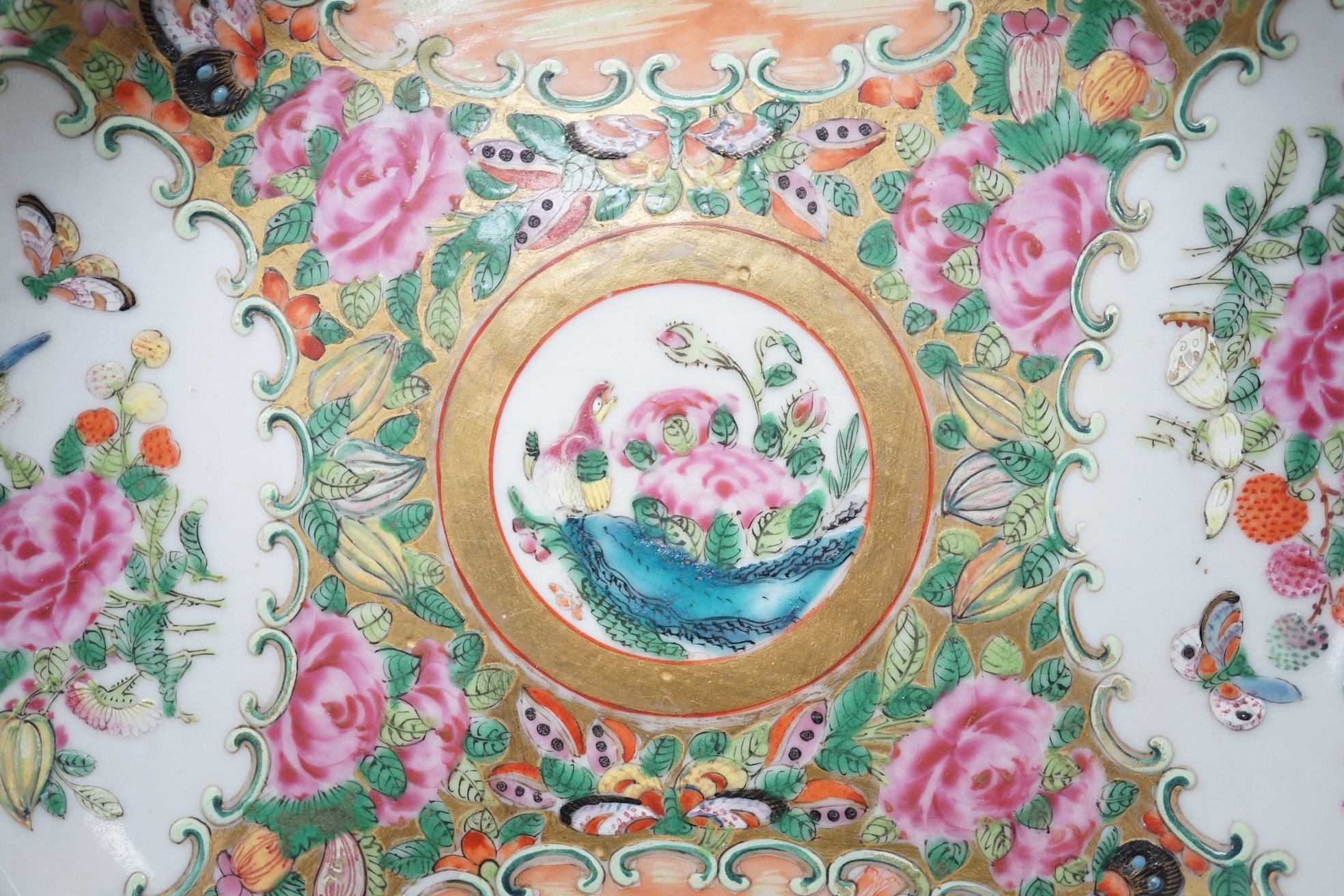 A Chinese famille rose dish, c. 1830. 25cm. Condition - good